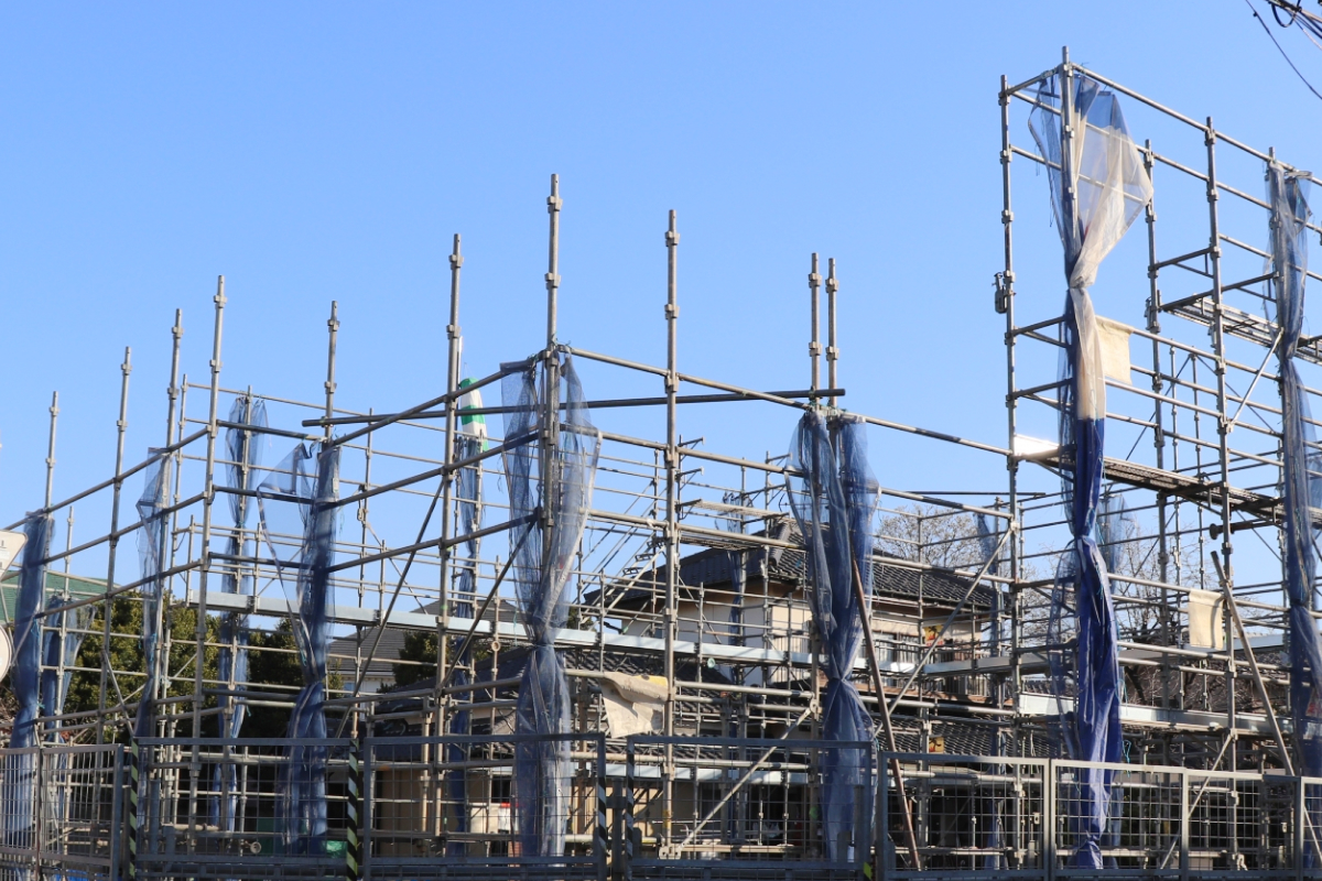 工事中のライトスチールハウス