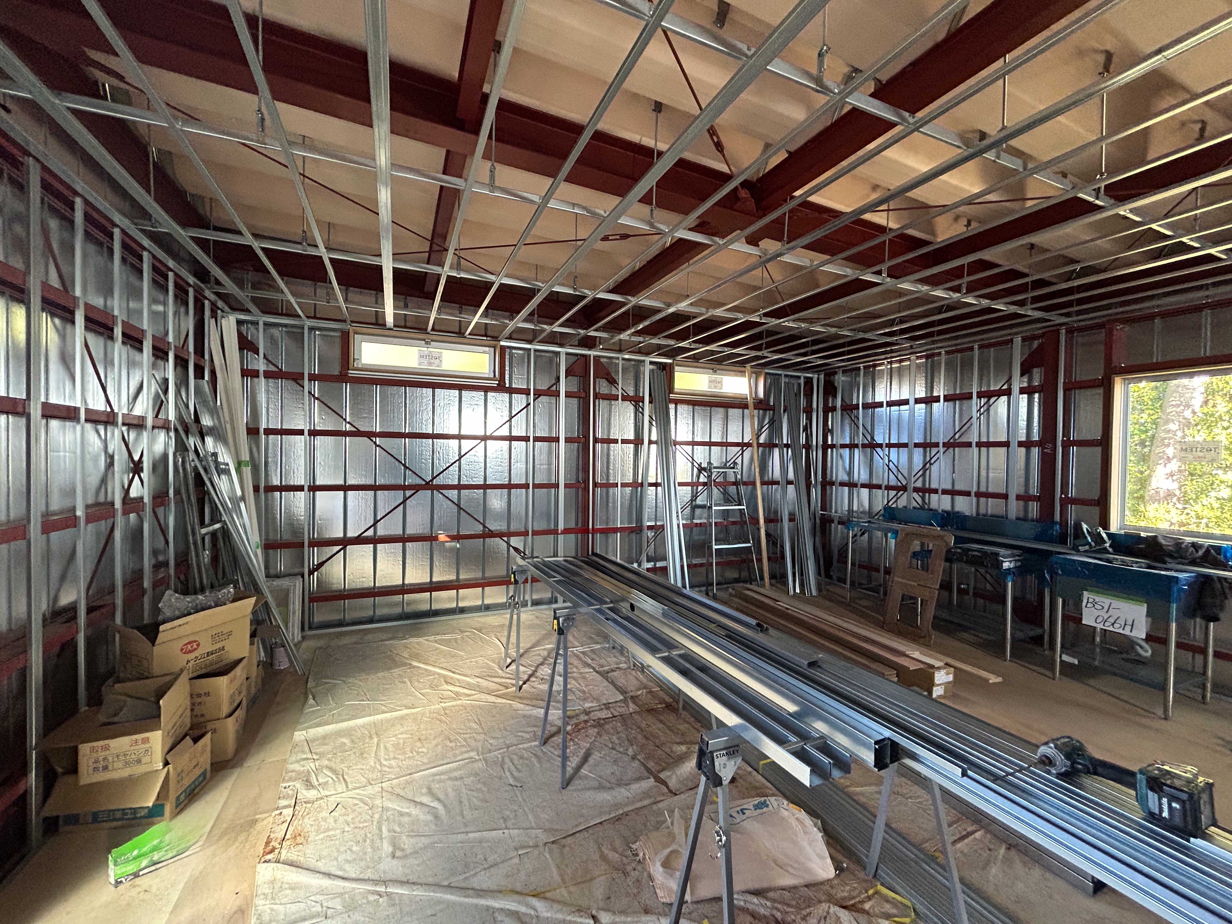 工事中のライトスチールハウス